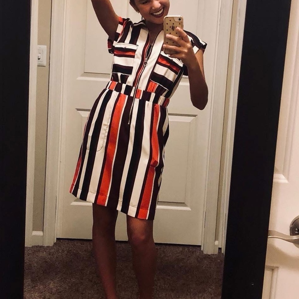 Express Striped Multicolor Dress with zipper